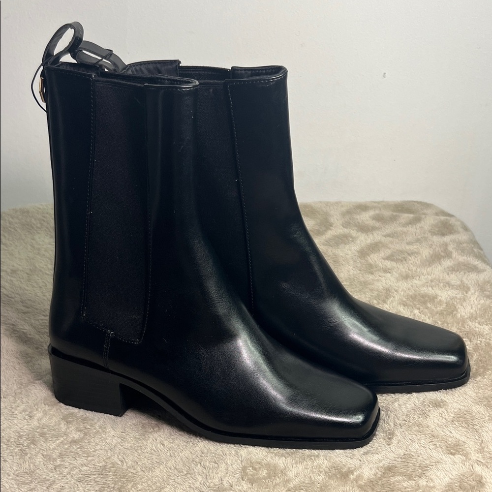 Black Leather Ankle Boots